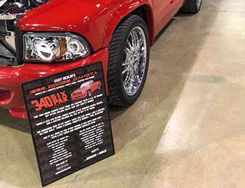 Car Show Sign for a Dodge Dakota