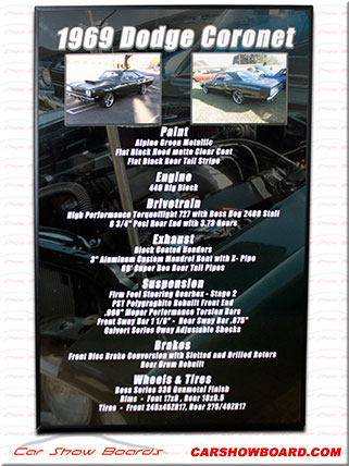 Car Show Sign for a Dodge Coronet