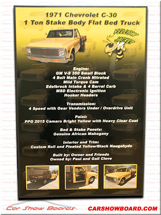 Car Show Sign for a Chevy Truck